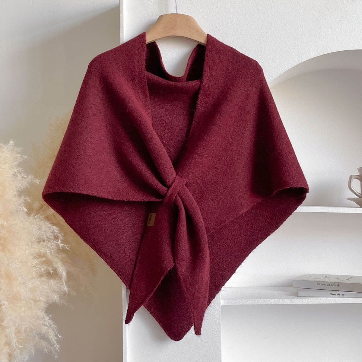 Châle triangulaire uni pour femme – photo 4